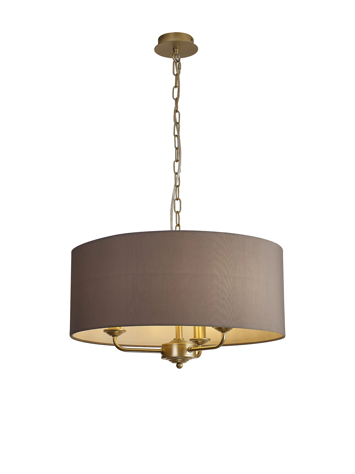 DK0970  Banyan 50cm 3 Light Pendant Champagne Gold; Grey